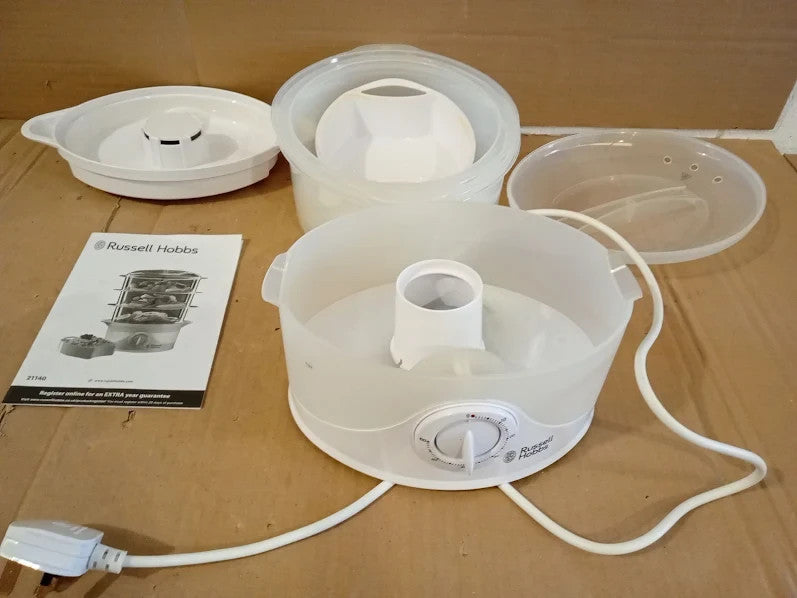 Russell Hobbs 3 Tier Electric Food Steamer 9L Dishwasher Safe 25.4x25.4x25cm