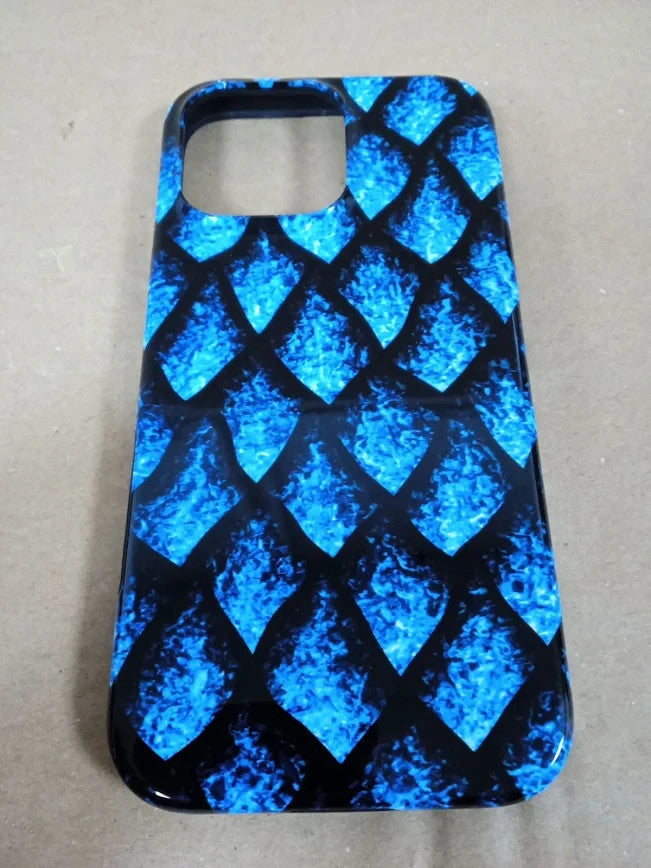 iPhone 16 Pro Max Dragon Scale Blue Fantasy Phone Cover Case New