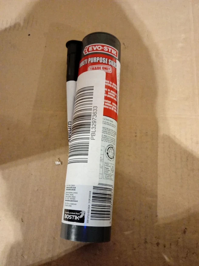 EVO STIK Multipurpose Silicone Sealant Black Waterproof Mould Resistant New
