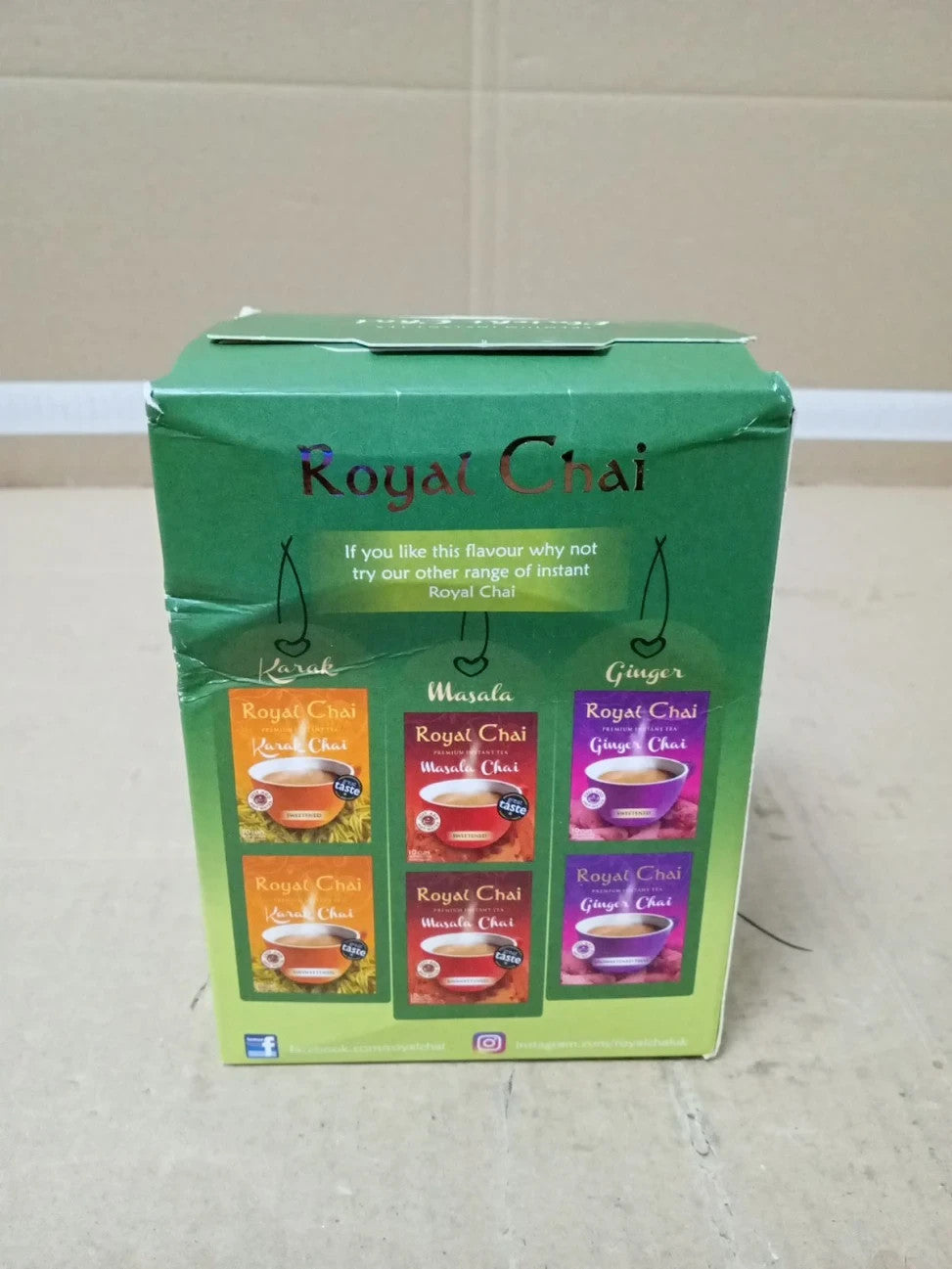 Royal Chai Elaichi Chai Unsweetened 10 Single Serving Sachets Premium Tea New