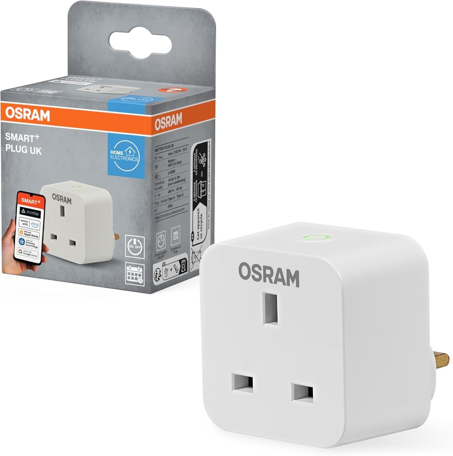 Osram Smart Alexa Plug Matter Over WiFi Specially Designed Alex To 2.300w New