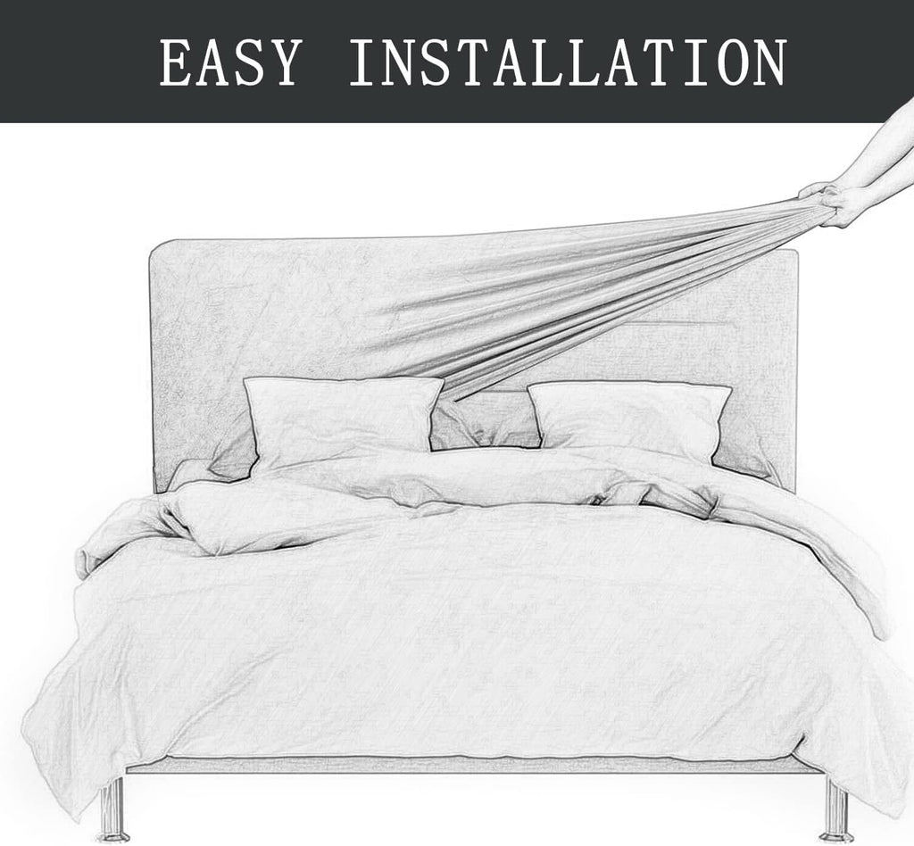 King Bed Headboard Cover Stretch Velvet Slipcover Black Dustproof Protector New