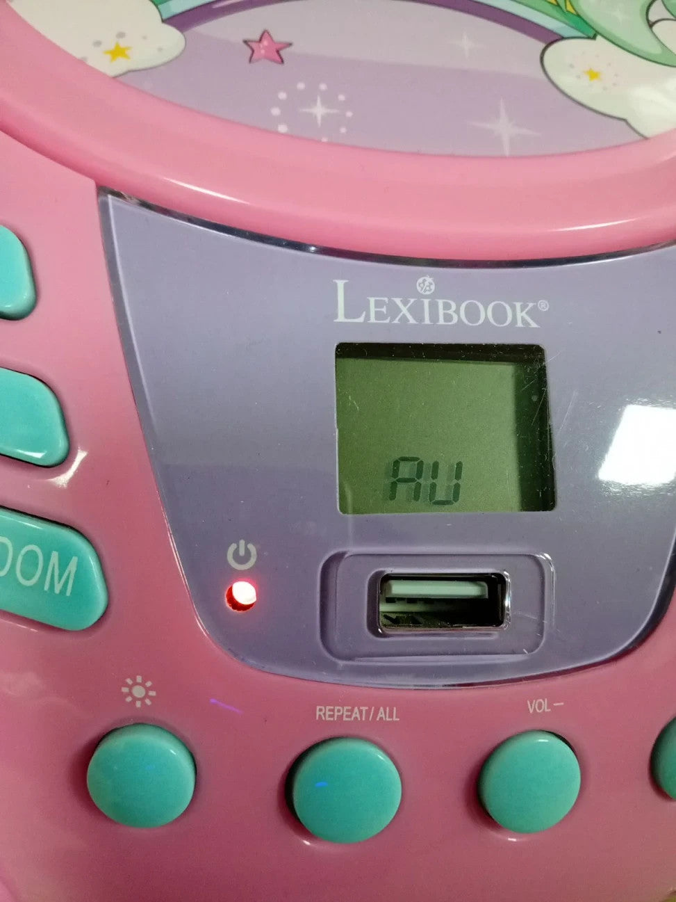 Lexibook Unicorn Bluetooth CD Player Kids Portable Multicoloured Light Effects