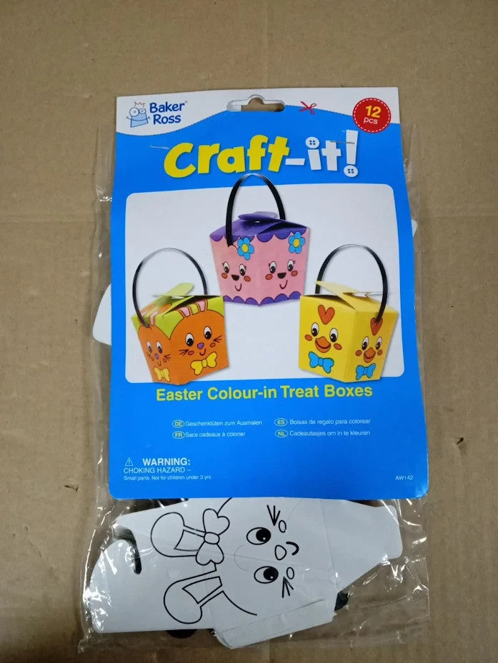 Baker Ross Easter Colour Treat Boxes Kids Craft Easter Egg Hunting AW142 New