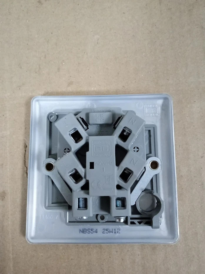 BG Electrical NBS54 Unswitched Fused Spur Brushed Steel 13A Double Pole Design