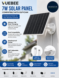 Vuebee 7W Solar Panel Compatible EufyCam USB C Micro USB Solar Charger
