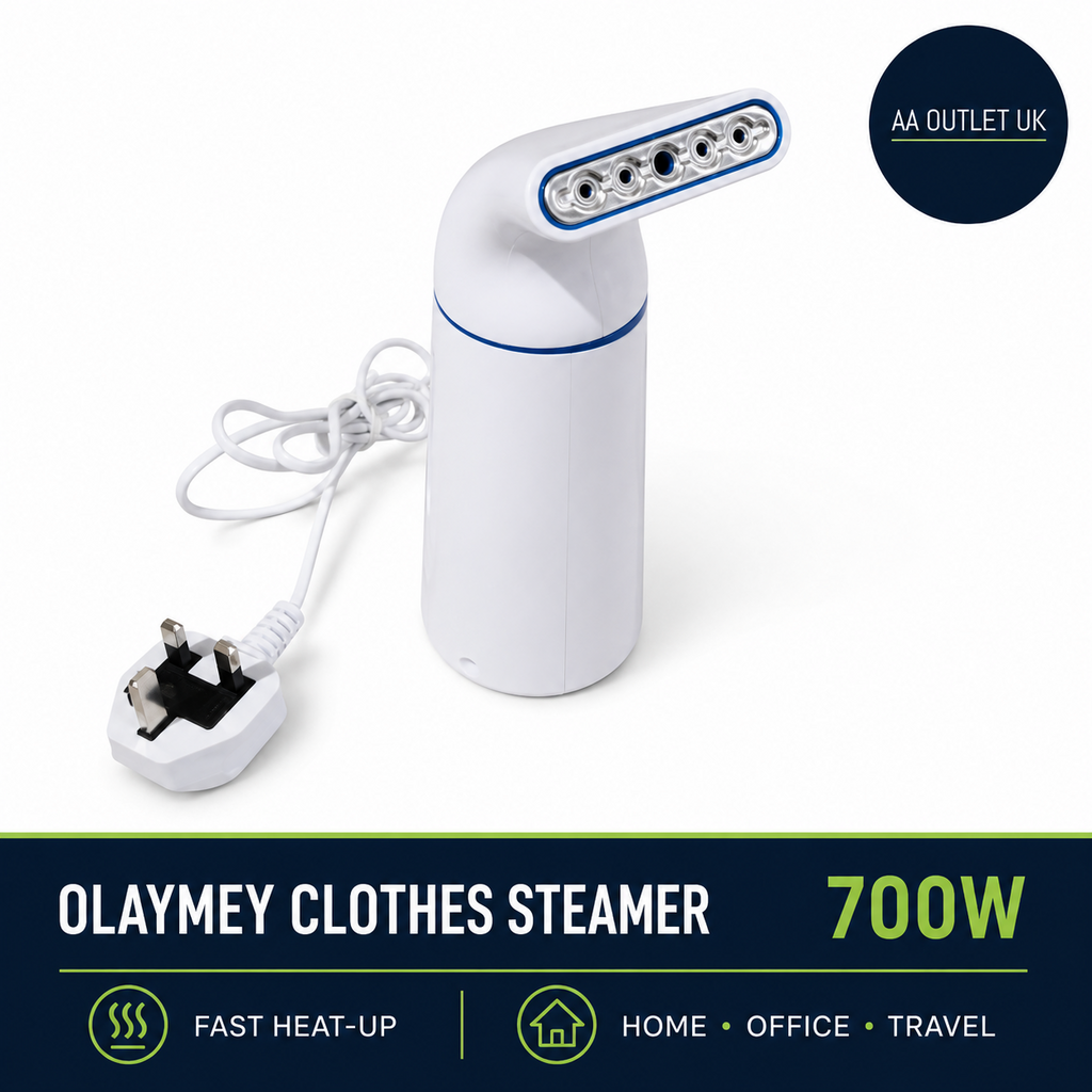 Olaymey Clothes Steamer 700w Handheld Portable Steam Iron Fast Heat Up White