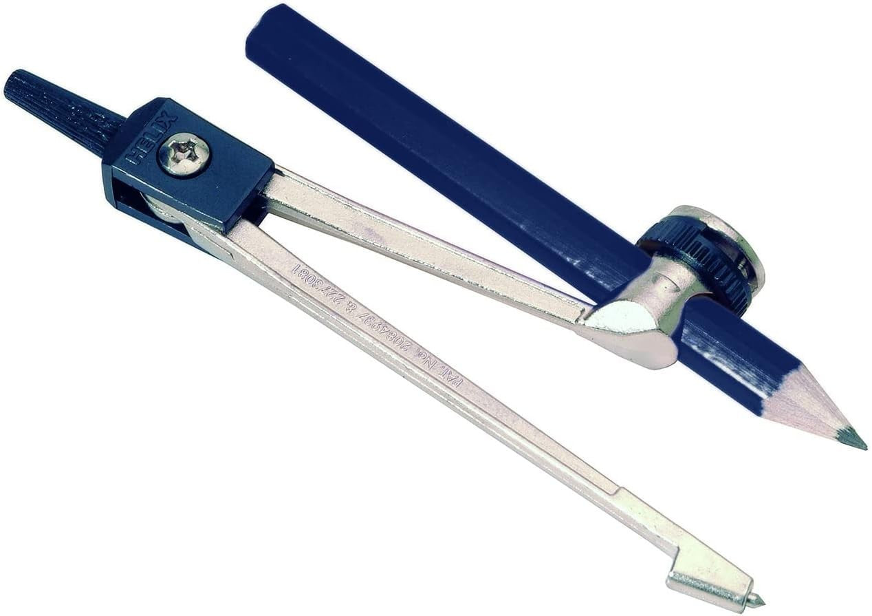 Helix Oxford Metal Compass Pencil Safety Point On Compass Navy Blue New