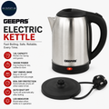 GEEPAS Electric Kettle 1.8L Cordless Stainless Steel Jug LED Indicator 1800W