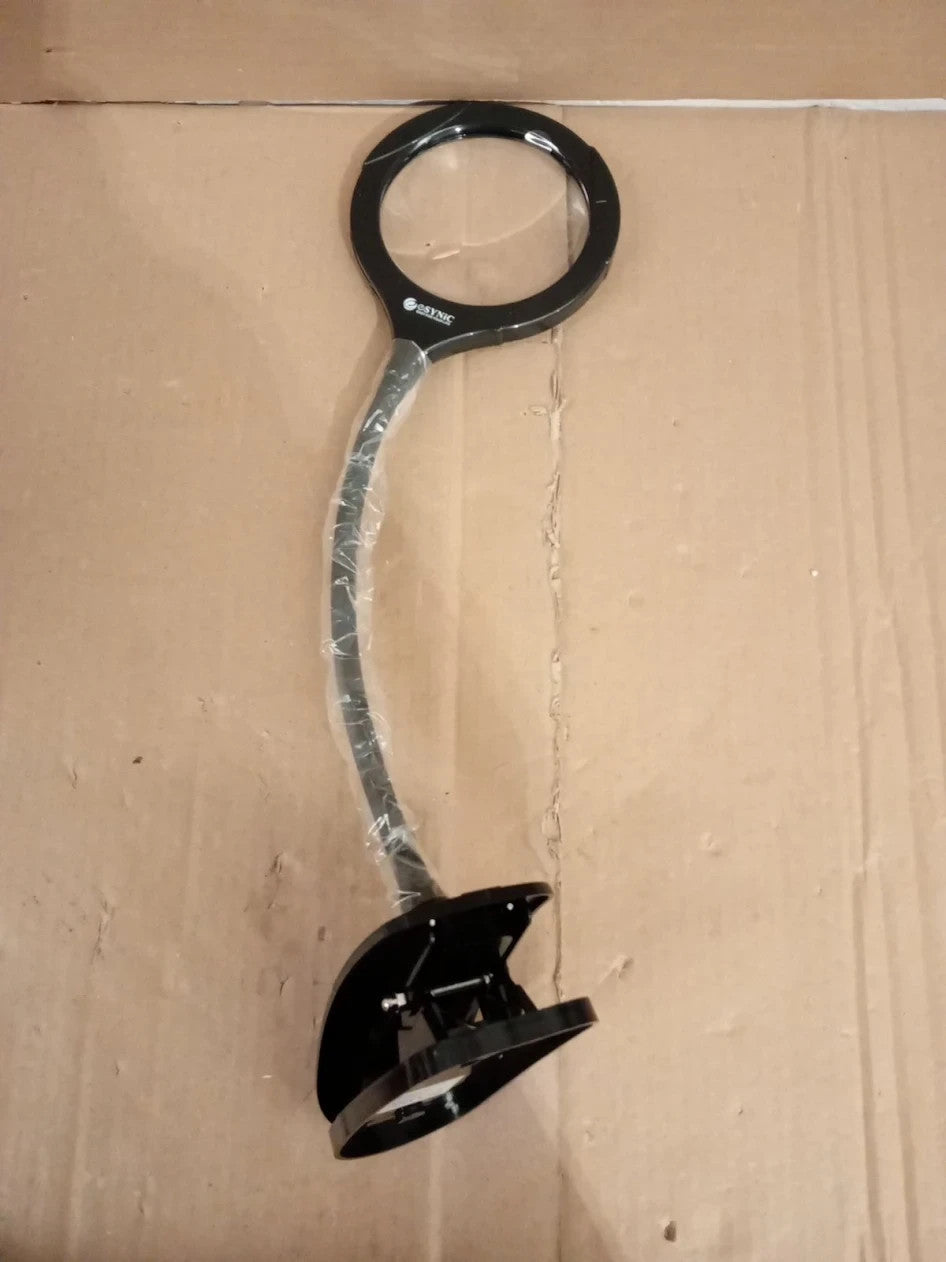ESynic Black Magnifying Glass Light Flexible Lamp Rechargeable 15 Bright LEDs