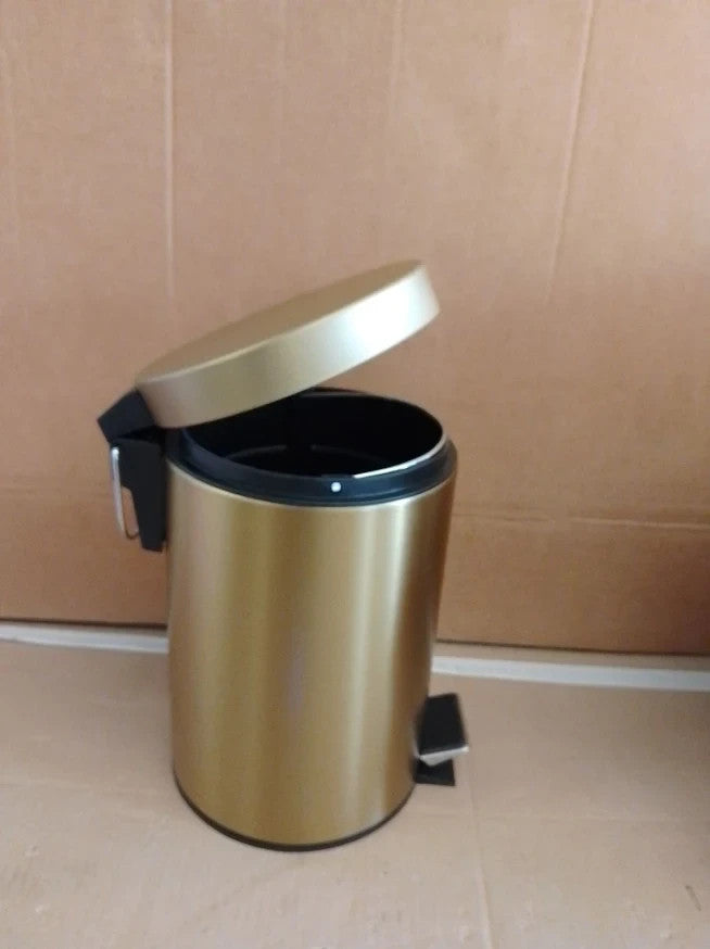 Argos Home Gold 3 Litre Bathroom Bin Pedal Waste Bin Vanity Storage Design
