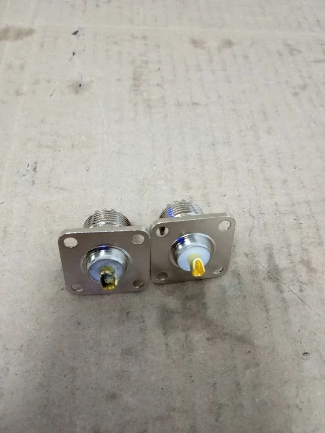 Boobrie SO239 Connector UHF Female SO 239 4 Hole Chassis Mount 2pc New