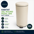 Habitat 30L Round Bin Carbon Steel Inner Bin 67x29X29cm Matt Cream