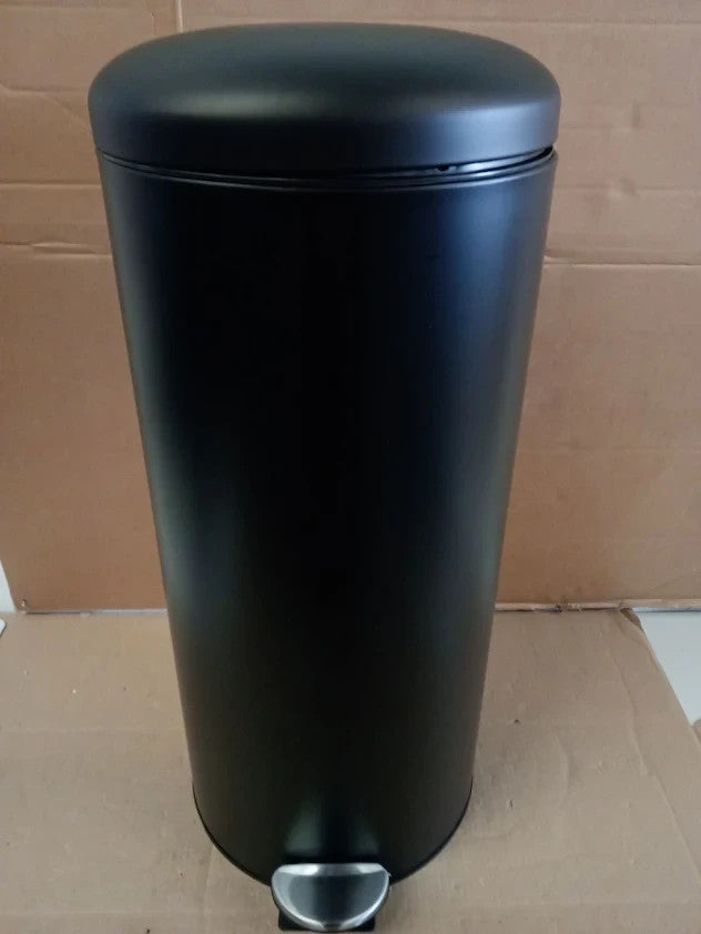 Hab 30L Domed Pedal Pin Made From Steel Inner Bin Black 67x29x29cm