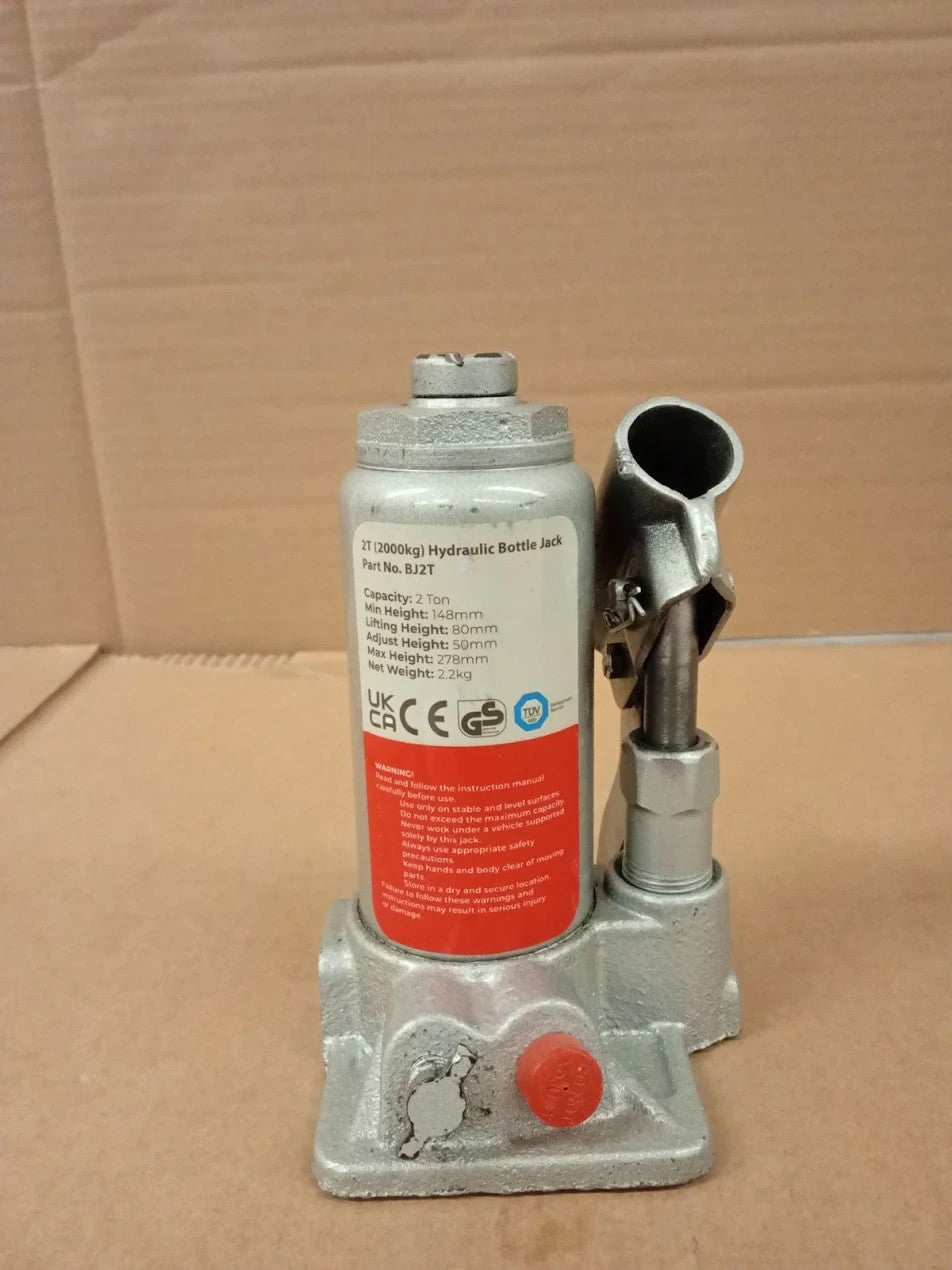 Simply Auto 2T Hydraulic Bottle Jack BJ2T 2 Tonne 2000kg Silver Durable Design