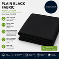 Plain Black Fabric 100% Cotton Extra Wide 150cm Ideal Arts & Crafts Dressmaking