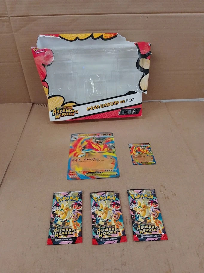 Pokemon TCG Mega Evolution Ascended Heroes Mega Emboar Ex Box Trading Card Game