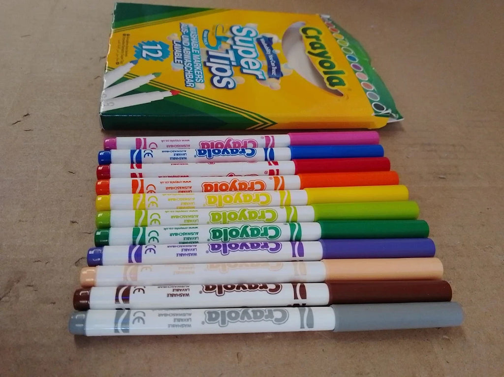 CRAYOLA Super Tips Washable Markers Assorted Colours Premium Felt Tip Pens New
