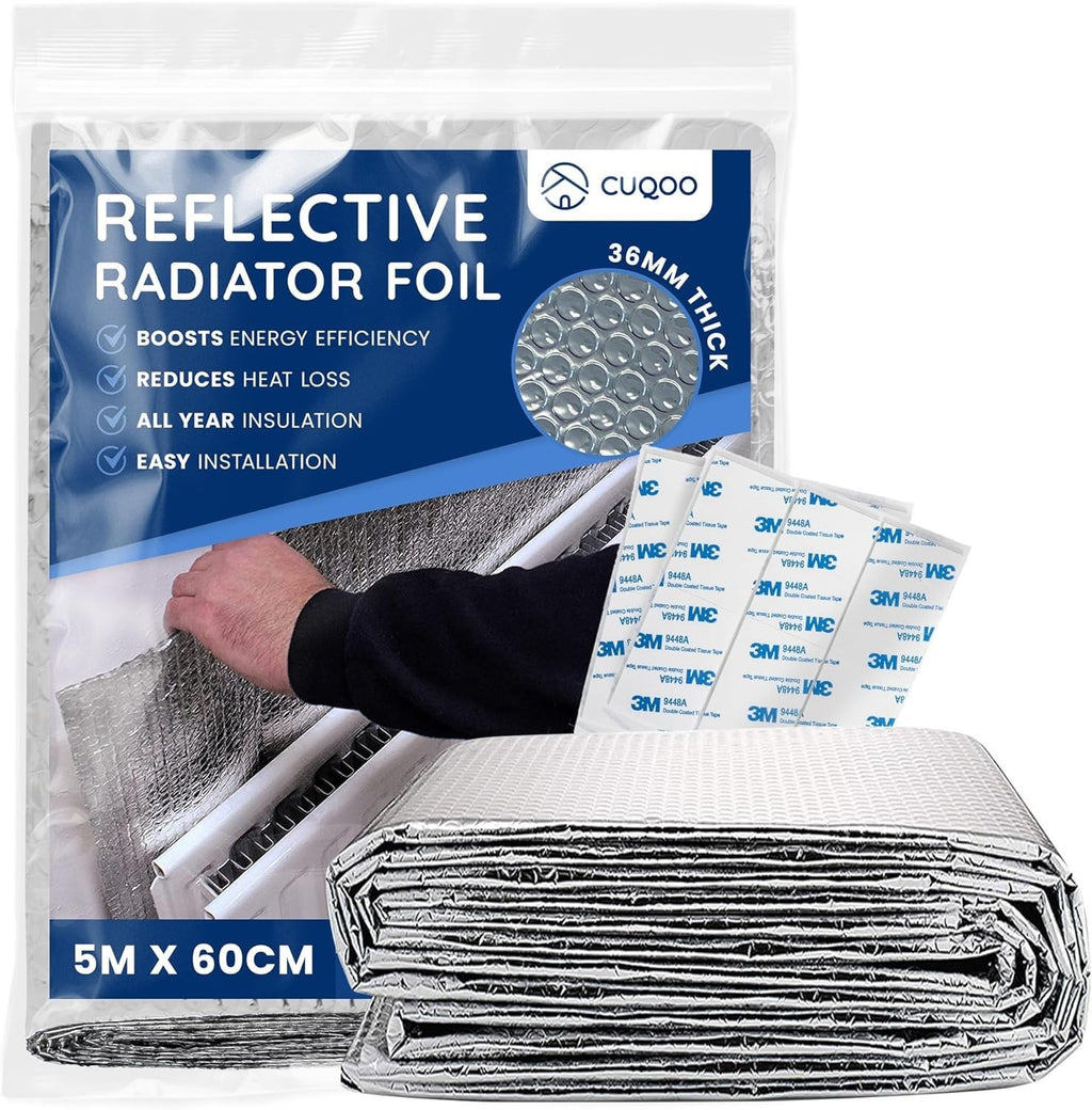 Cuqoo Radiator Foil Reflector Roll 5 m × 60cm Thermal Reflective Radiator New