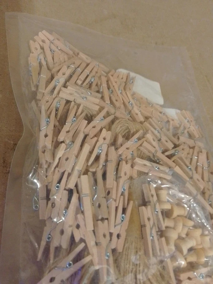 Gzcxq Photo Clips Pegs Wooden With Stainless Steel Springs Natural New