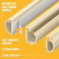 D Line 20x10mm Cable Trunking 4m Self Adhesive Wire Cover Magnolia Durable New