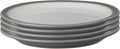 Denby Elements Medium Fossil Grey Plates Set 4 Dishwasher Microwave New