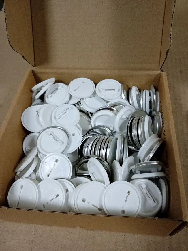 Sourcing Map 120 Set 32mm 1.26in Round Metal Plastic Button Parts Clear Film