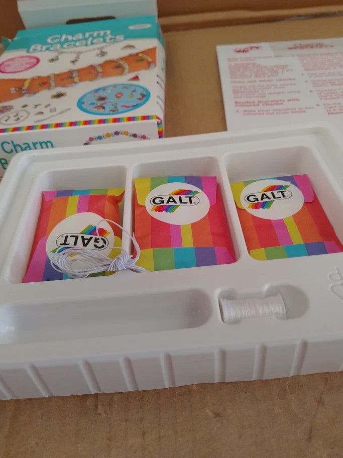 Galt Charm Bracelets Fun Jewelry Making Kit Craft Kit Colourful Beads 8+ New