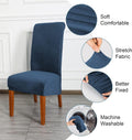 CMAKER Velvet Dining Chair Covers 2 Pieces Stretch High Back Covers Black New