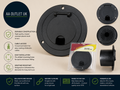 JR Products 541-3-A Deluxe Round Electric Cable Hatch Black Back Durable Design