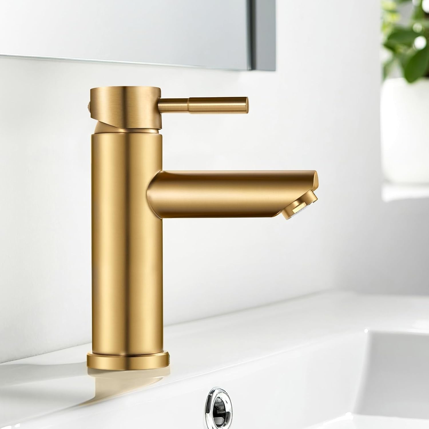 Modern Bathroom Sink Single Lever Basin Waterfall Mixer Tap Brushed New