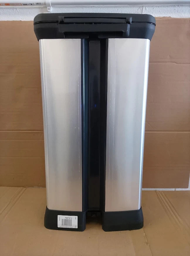 Curver Deco 50L Pedal Bin Silver Kitchen Bathroom Waste Rubbish Quality Design