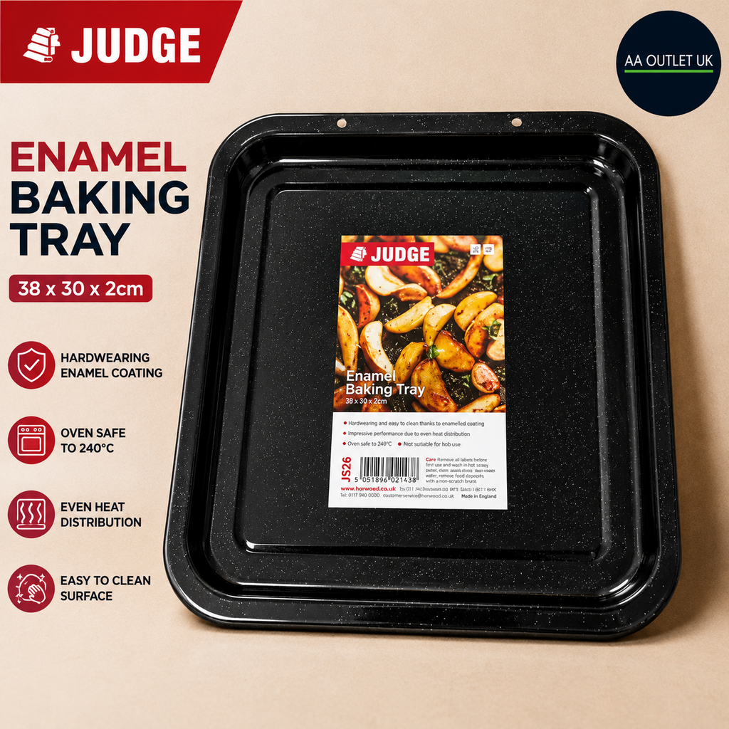 Judge Ovenware 38x30x2cm Baking Tray Enamel Granite Aluminium Free Black