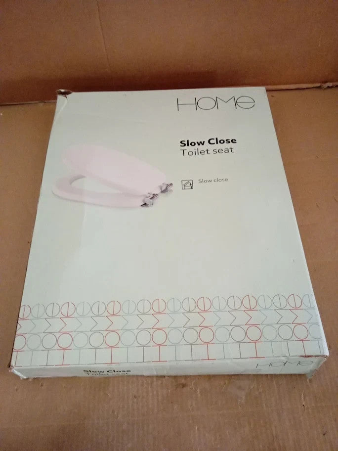 Argos Home Slow Close Wooden Toilet Seat Adjustable Hinges Solid Wood White New