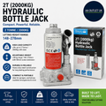 Simply Auto 2T Hydraulic Bottle Jack BJ2T 2 Tonne 2000kg Silver Durable Design