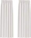 BellaHills Blackout Curtains Pencil Pleat Bedroom Curtain Panel 90x90in Ivory