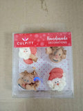 Culpitt Santa & Rudolph Sugar Pipings Edible Royal Icing Decorations Festive