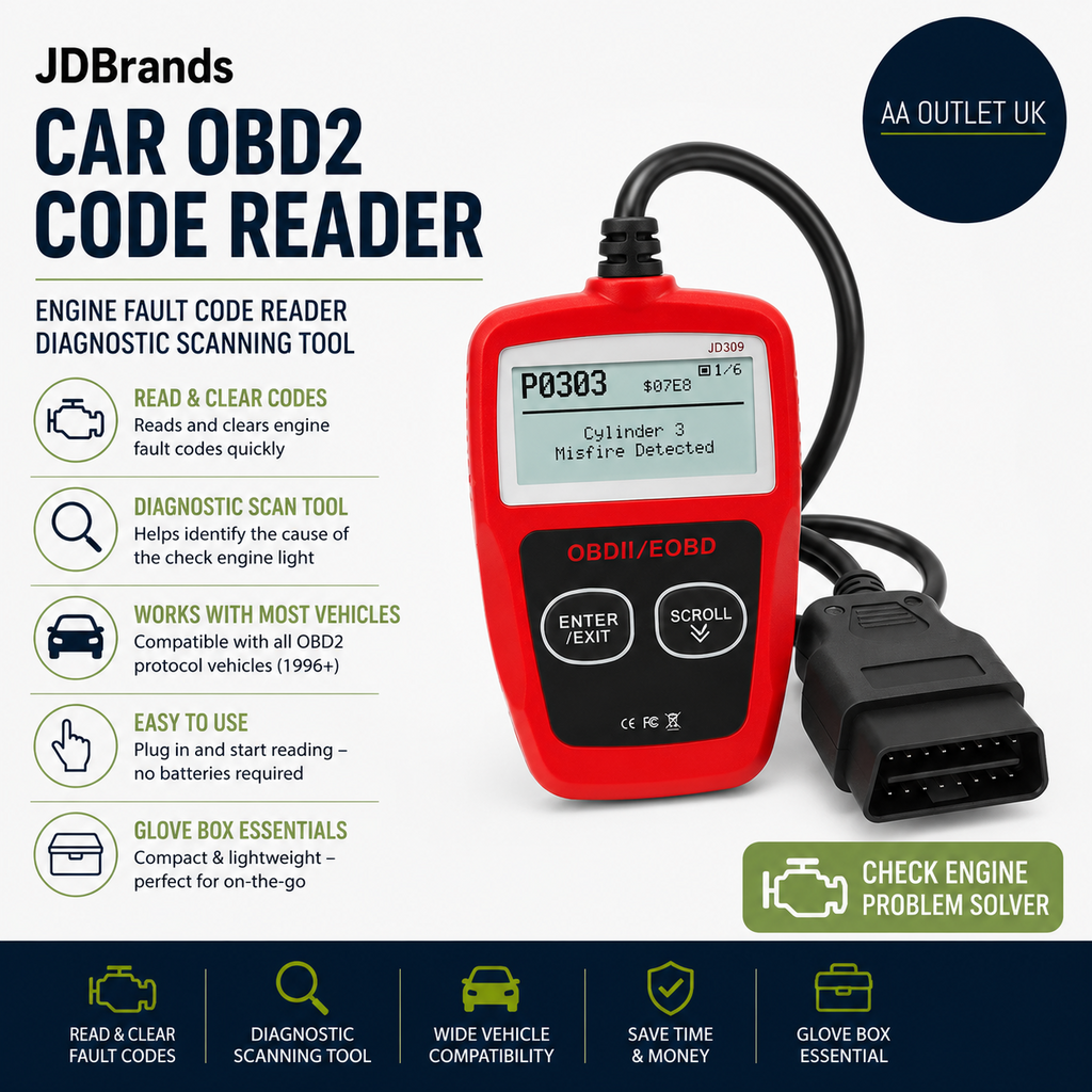 JDBrands Car OBD2 Code Reader Engine Fault Diagnostic Scanning Tool
