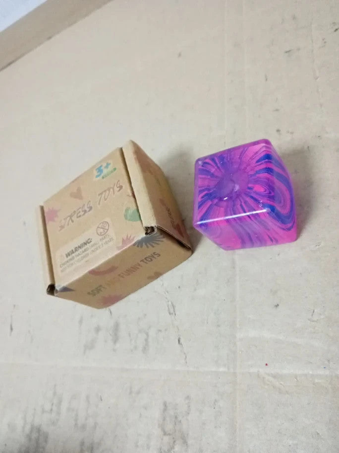 Graphinza Squeeze Toys Soft Stress Relief 1.4In Cube Balls Durable Purple 3+ New