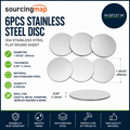 Sourcing map 6 Pieces Stainless Steel Disc 1 25/32" 45mm Dia 0.05"1.3mm New
