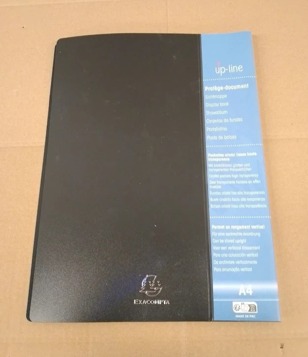 Exacompta 88401E A4 Display Book 40 Pocket PP Black Crystal Clear Wallet Folder