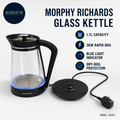 Morphy Richards Glass Kettle 1.7L Illuminated Premium Glass 3kw Rapid Boil