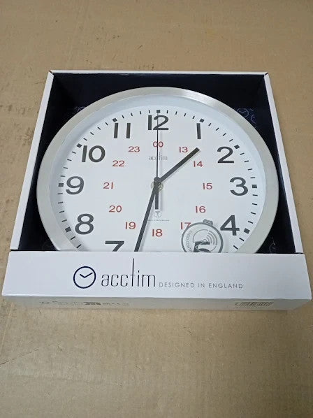 Acctim 74457 Century Radio Controlled Wall Clock Aluminium Analogue White