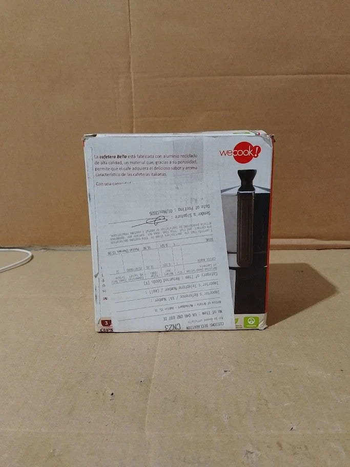 Wecook Bella Black Aluminium Stovetop Espresso Maker Italian Coffee Pot New