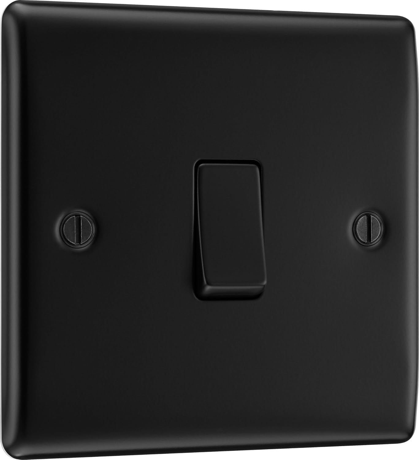 Bg Electrical Single Wall Light Switch 2Way Raised Slim Profile Matt Black New