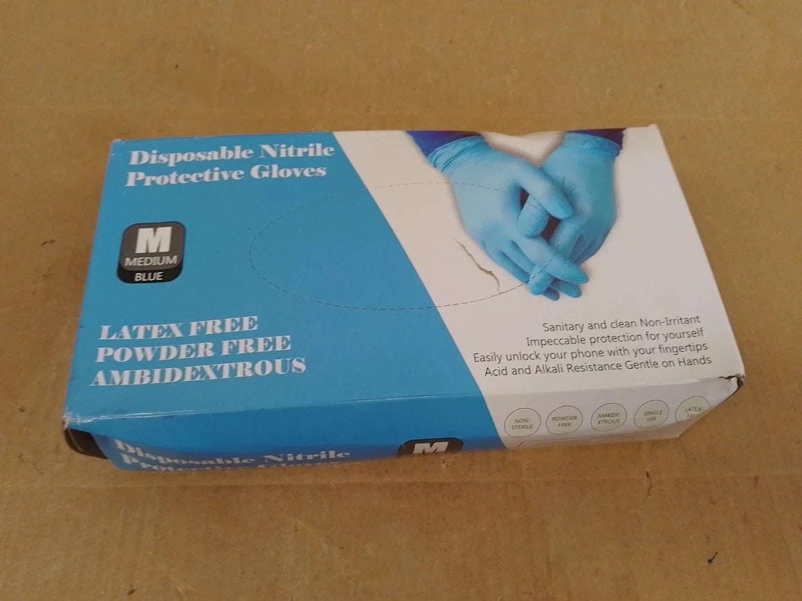 Pankti Surgicals Powder Free Nitrile Gloves Food Hand Disposable Medium New