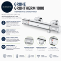 Grohe Precision Feel Wall Mounted Exposed Thermostatic CoolTouch Shower Mixer