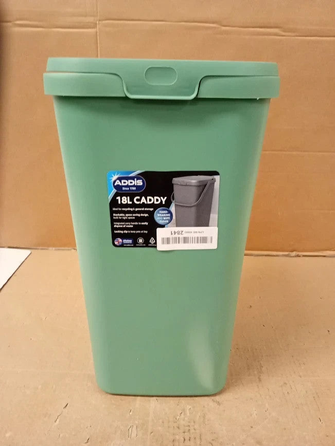 Addis 519353 Kitchen Recycling General Storage Bin 18L Stackable Sage Green