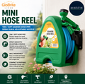 GloBrite Mini Hose Reel 10m Garden Pipe Spray Gun Wall Mount Compact Durable