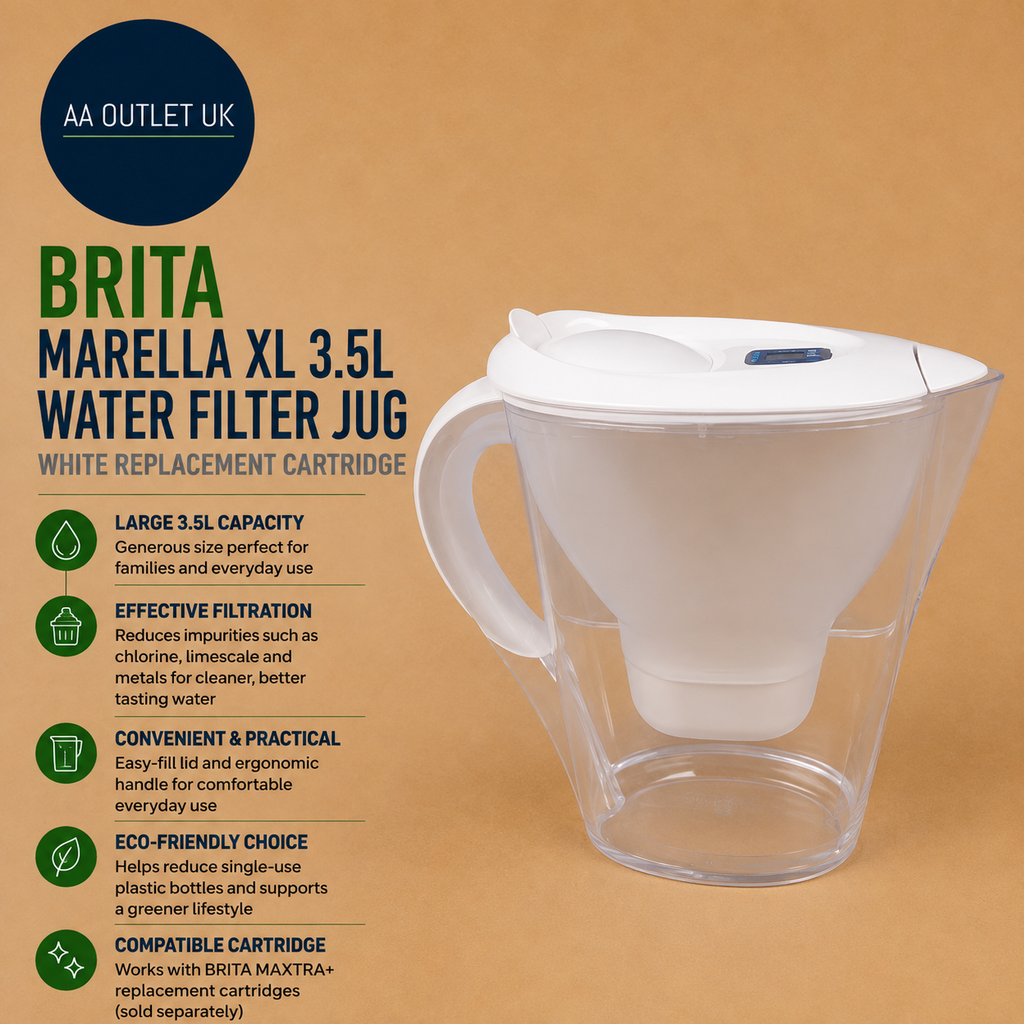 BRITA Marella XL 3.5L Water Filter Jug White Replacement Cartridge Design